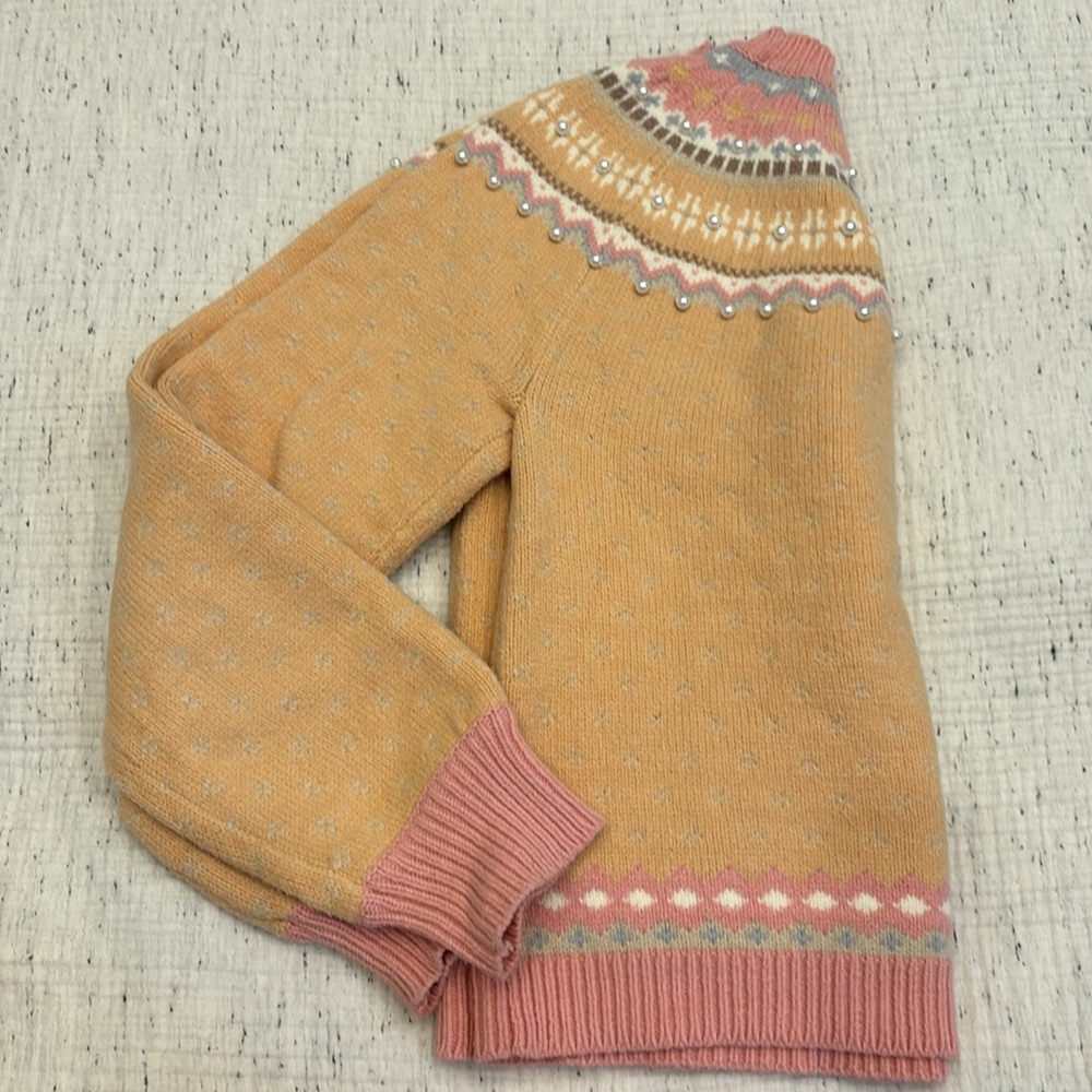 Loveshackfancy Pearl Embellished Sweater Size Large - Picture 5 of 6